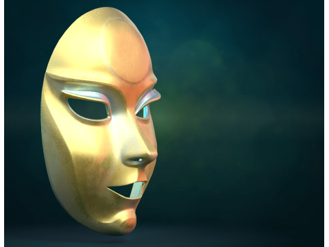 Female woman Mask PBR 3D Druckmodell