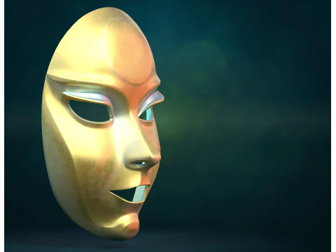 Female woman Mask PBR 3D Print Model