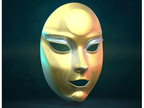 Female woman Mask PBR 3D Print Model