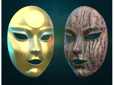 Female woman Mask PBR Modèles 3D en vedette