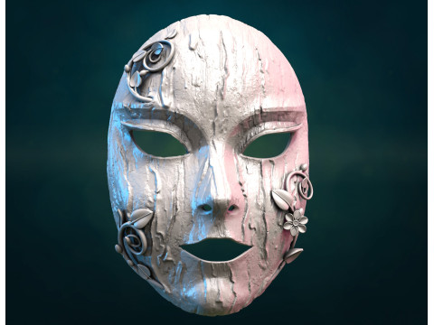 Bark Dryad Mask Model Cetak 3D