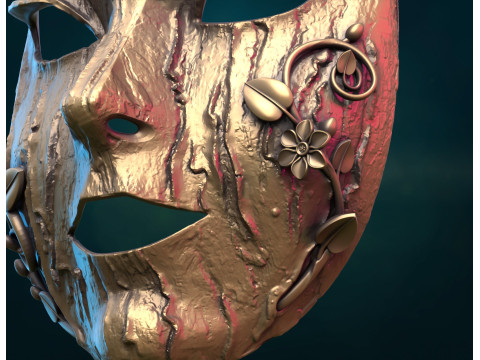 Bark Dryad Mask Model Cetak 3D