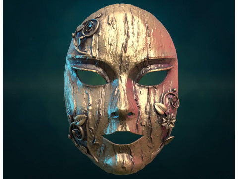 Bark Dryad Mask Model Cetak 3D