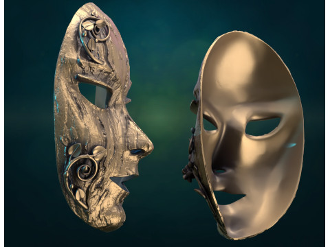 Bark Dryad Mask Model Cetak 3D