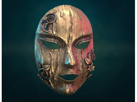 Bark Dryad Mask Model Cetak 3D