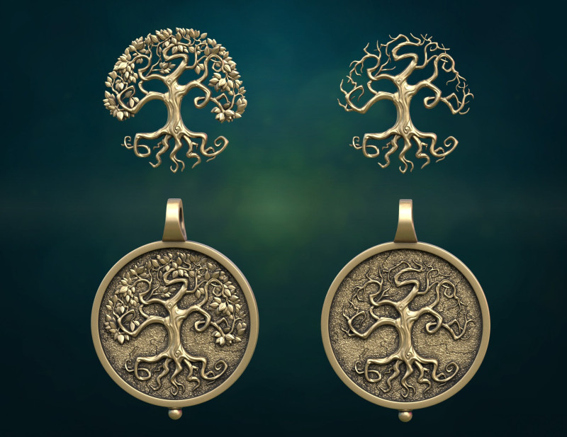 Tree and Pendant 3D 프린트 모델 .c4d .max .obj .3ds .fbx .stl .blend