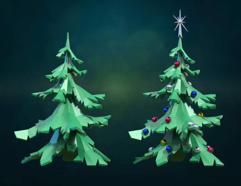 Christmas Fir Tree LP 3D Print Model .c4d .max .obj .3ds .fbx .stl .blend 