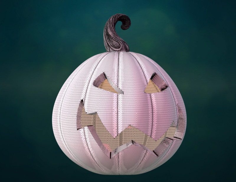 Print ready Pumpkin head 3D Baskı Modeli .c4d .max .obj .3ds .fbx .stl .blend