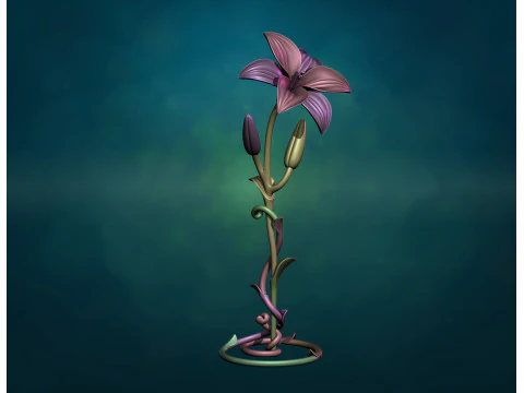 Lily flower Assembly 3D Print Model