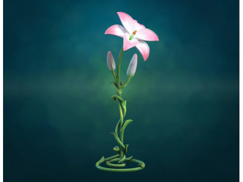 Lily flower Assembly 3D Print Model