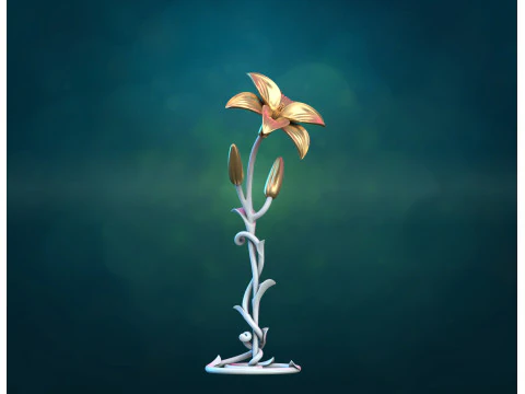 Lily flower Assembly 3D Print Model