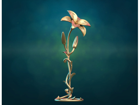 Montaż kwiatów lilii Model do druku 3D