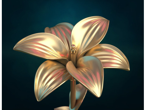 Lily II flower Assembly 3D Print Model