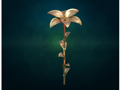 Lily II flower Assembly 3D Print Model