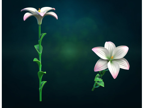 Lily II flower Assembly 3D Print Model