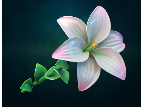 Lily II flower Assembly 3D Print Model