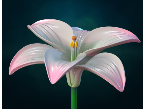 Lily II flower Assembly 3D Print Model