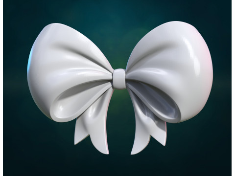 Bow ribbon billowing 3D Model