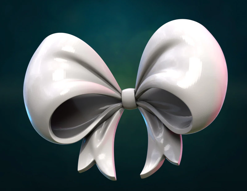 Bow ribbon billowing II 3D Print Model .c4d .max .obj .3ds .fbx .stl .blend 