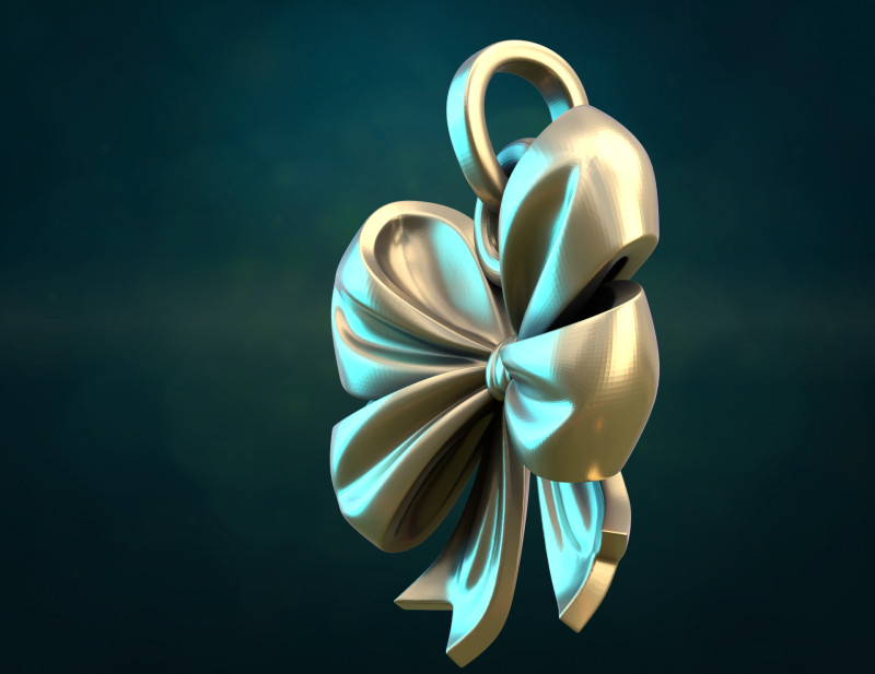 Double Bow ribbon 3D Print Model .c4d .max .obj .3ds .fbx .stl .blend 