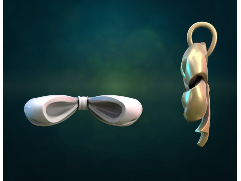Double Bow ribbon 3D Print Model