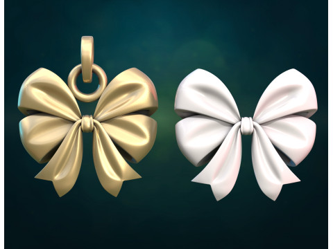 Double Bow ribbon 3D Print Model