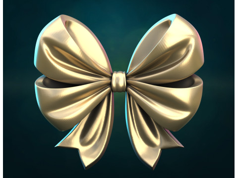 Double Bow ribbon 3D Print Model