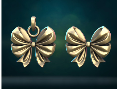Double Bow ribbon 3D Print Model