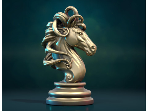 Бюст коня шахматного рыцаря 3D Принт Модель