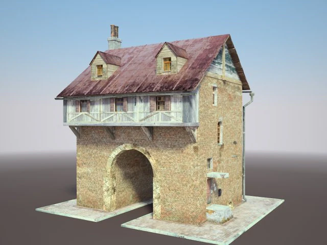 old house low poly 3D Model .c4d .max .obj .3ds .fbx .stl .blend 