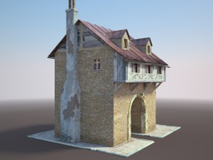 old house low poly Modelo 3D