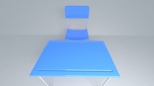 classroom chair with desk 3D Model .c4d .max .obj .3ds .fbx .stl .blend 