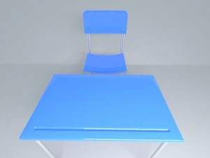классный стул с письменным столом 3D Модель