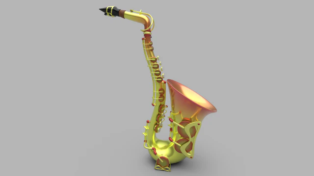 Sax&oacute;fono Modelo 3D .c4d .max .obj .3ds .fbx .stl .blend 