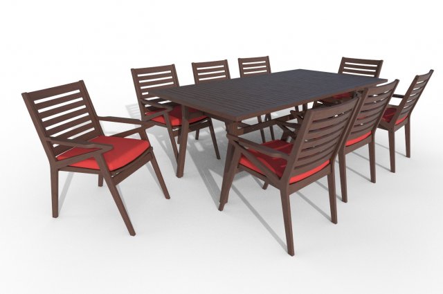 Table and chairs 3D 模型 .c4d .max .obj .3ds .fbx .stl .blend