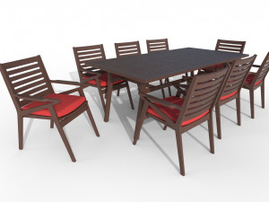 Table and chairs 3D Model