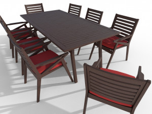 Table and chairs 3D 模型