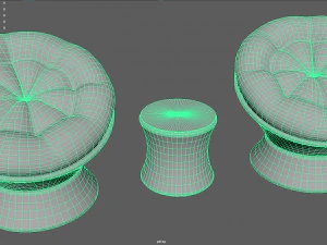 Conjunto de m&oacute;veis Modelo 3D