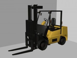 forklift works conveyor and loader 3D Model