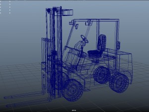 forklift works conveyor and loader Modelo 3D