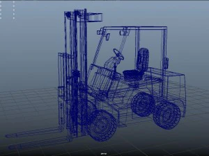 forklift works conveyor and loader 3D Model