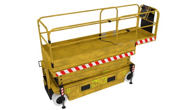 scissor lift 3D Model .c4d .max .obj .3ds .fbx .stl .blend 