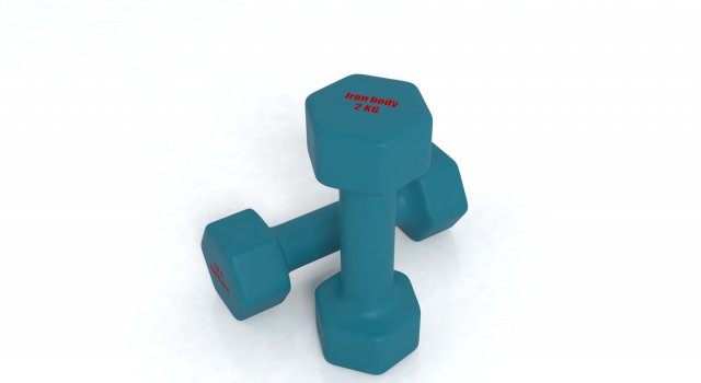 blue weight 2kg 3D 模型 .c4d .max .obj .3ds .fbx .stl .blend 