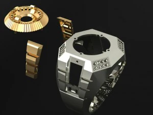 platinum ring with diamond 3D Print Model