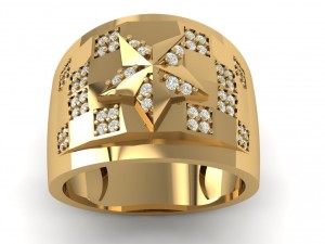 gold ring with diamond 3D Print Model