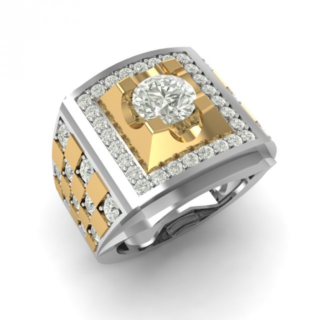 Download platinum and gold ring with diamond 3D Model