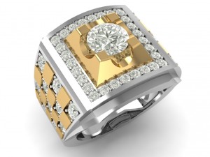 platinum and gold ring with diamond 3D 프린트 모델