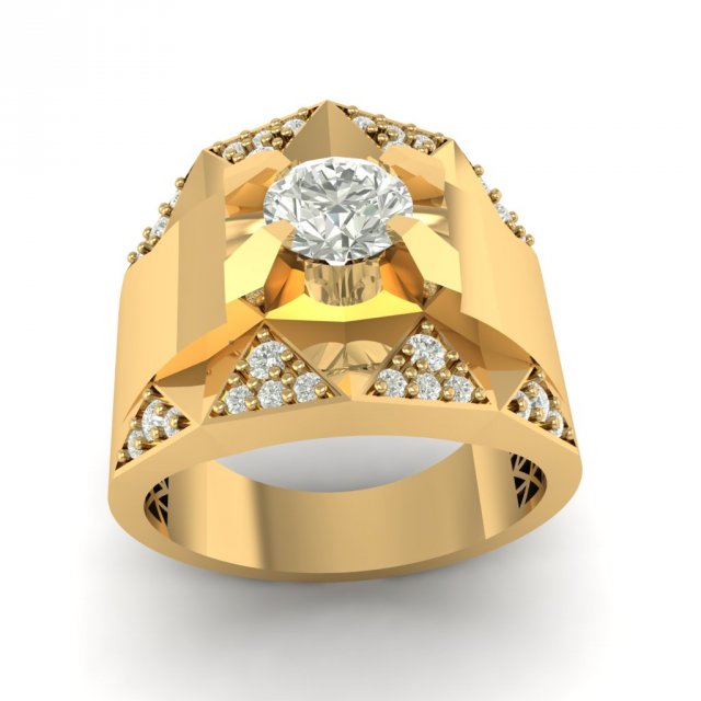 gold ring with diamond 1 3D Print Model .c4d .max .obj .3ds .fbx .lwo .lw .lws