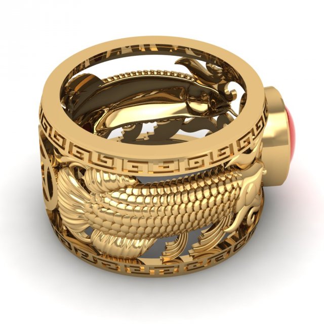 Download gold ring with ruby oval 3D Model
