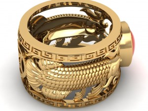 gold ring with ruby oval Model do druku 3D